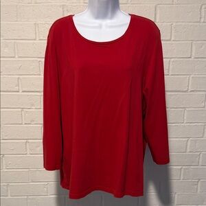 Chico's  Colette Red Tunic Tee, 3/4 Sleeve, Round Neck Chico’s Size 3/XL SO SOFT